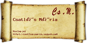 Csatlós Mária névjegykártya