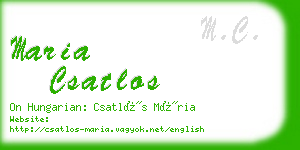 maria csatlos business card